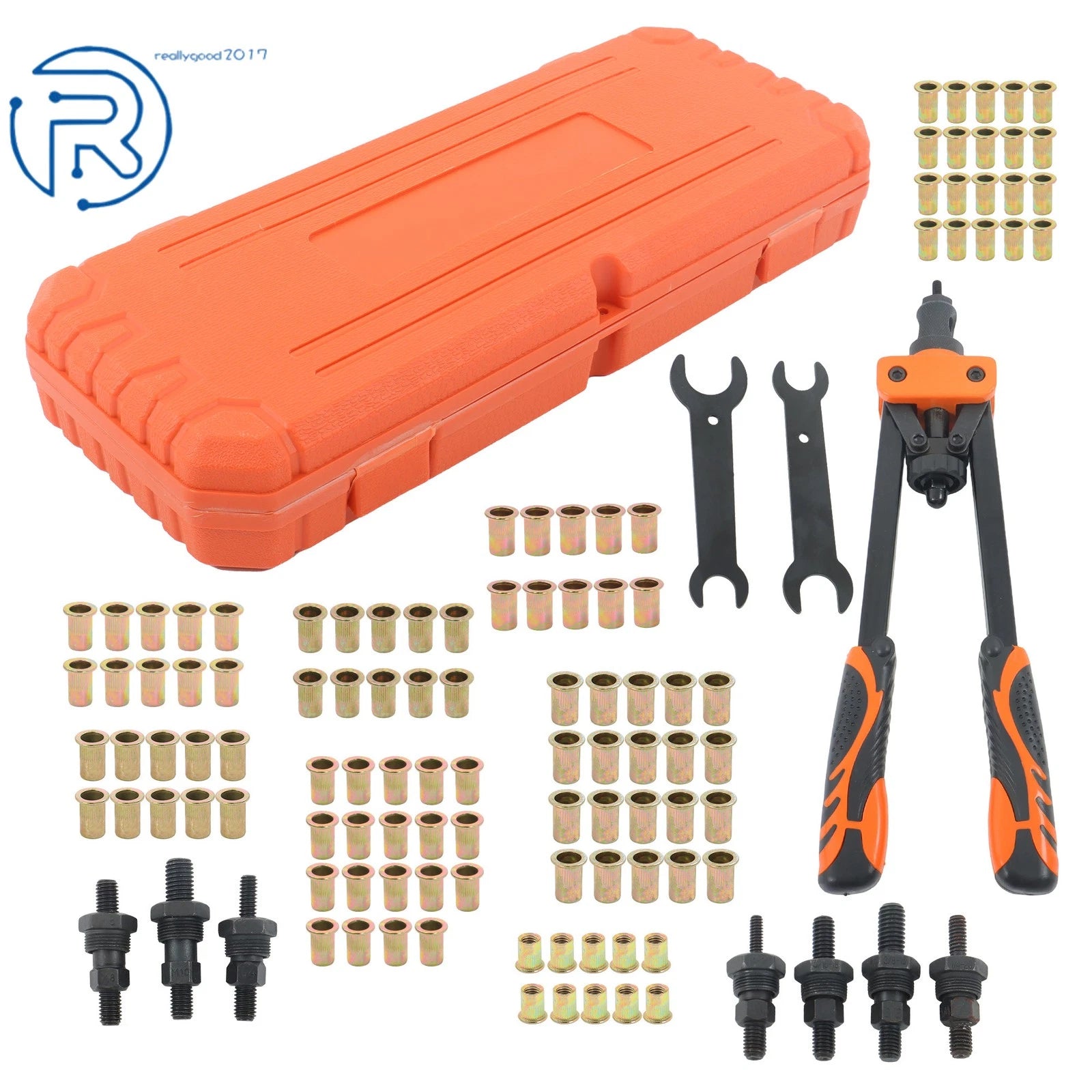 70 PCS 14" Rivet Nut Kit with 7 Interchangeable Mandrels and Box