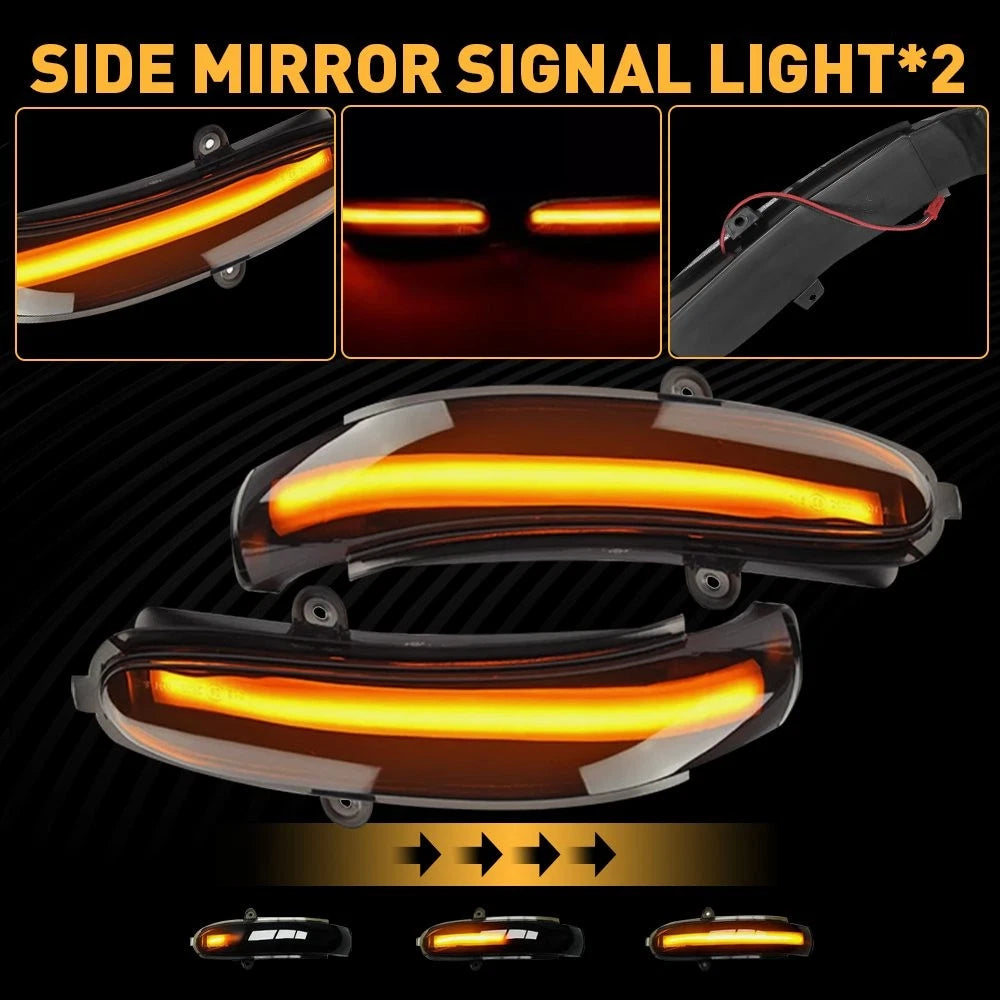 2X Smoke LED Side Mirror Turn Signal Light for Mercedes W203 C-Class (2000–2007)