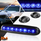 3Pcs Cab Roof Running Light Black Housing Blue LED for Silverado/Sierra (2002–2007)