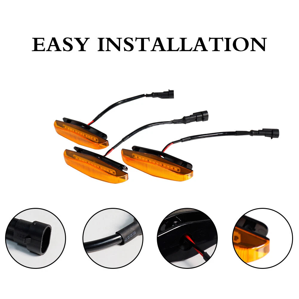 3PC Amber LED Front Grille Running Light Kit for Toyota 4Runner (2014–2023)