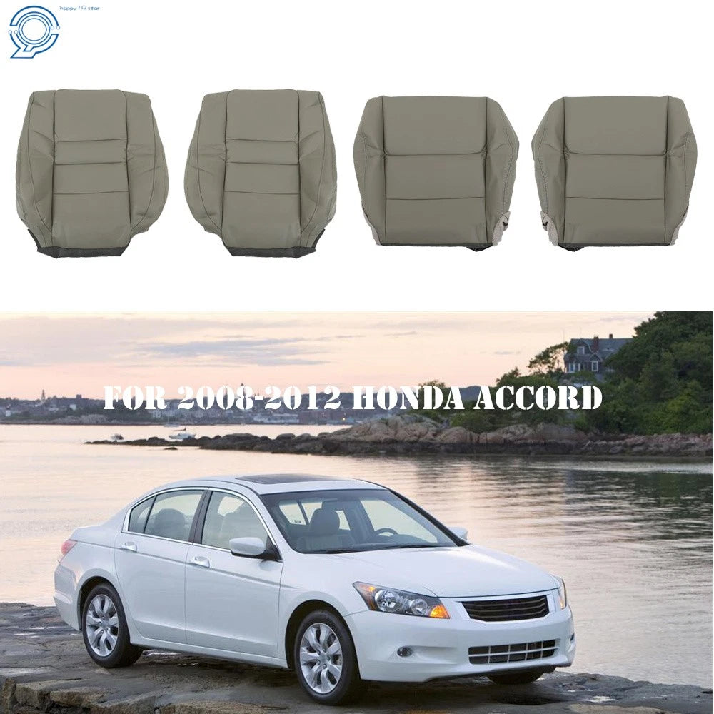 Set of 2 Gray Leather Seat Covers for Honda Accord (2008–2012)
