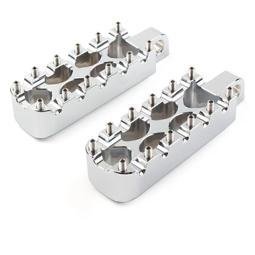 MX Style Foot Pegs for Harley Dyna, Electra, Tri Glide, Softail, V-Rod (Chrome)