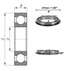 Deep Groove Ball Bearing 6807NR for Various Models (35x47x7mm)
