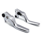 Chrome Smooth Shorty Wide Brake Levers for Harley XL/Dyna/Softail (1996–2014)