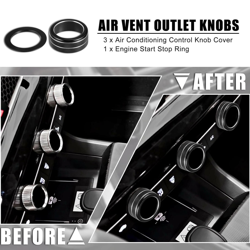 Set of 4 Black Air Conditioner Shift Knob Covers for Honda Civic (2022)
