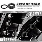 Set of 4 Black Air Conditioner Shift Knob Covers for Honda Civic (2022)
