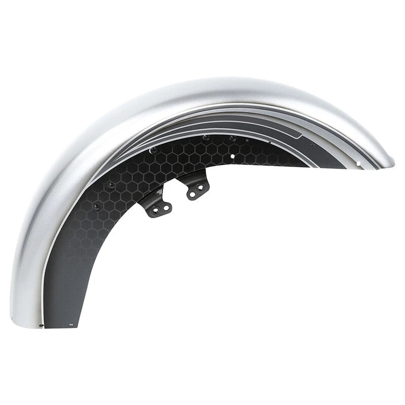 Front Fender for Harley Electra Glide (2014–2024) Silver/Black Honeycomb Fade