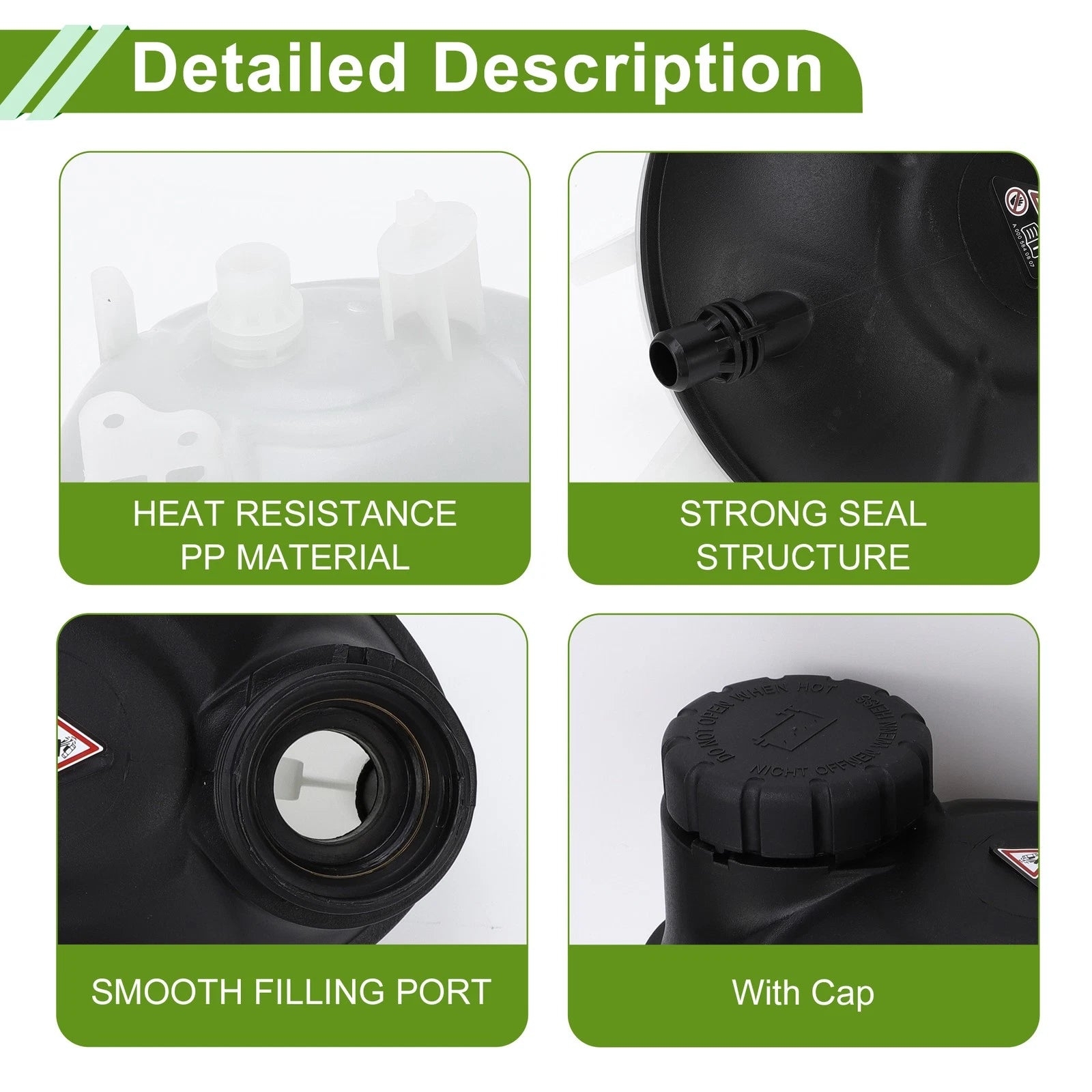 Coolant Expansion Overflow Tank w/ Cap No.2055000049 for Mercedes-Benz C300 C43 (2015–2020)