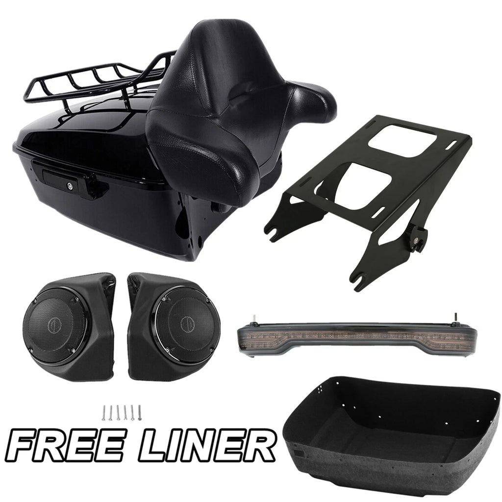 Trunk Mount Rack Light Speakers for Harley Touring Road Glide (2014–2026)