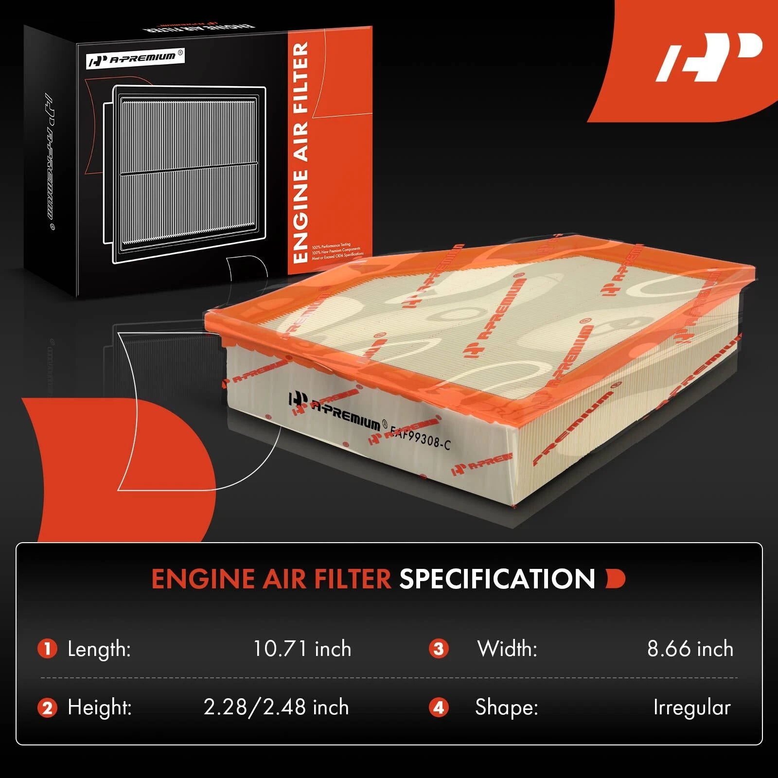 2X Engine Air Filter for BMW X5 (2019–2023) 530e xDrive, 530i xDrive