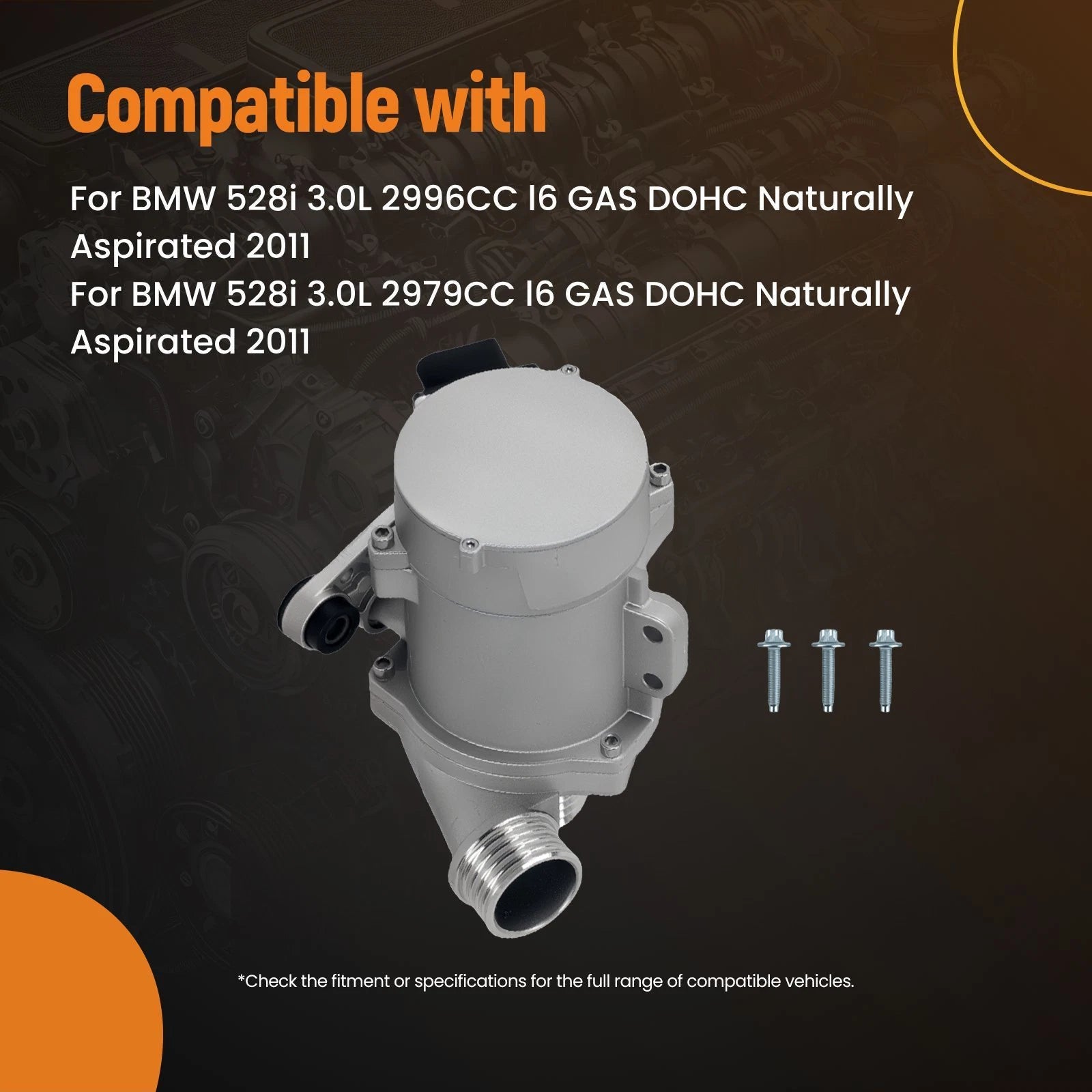 Electric Coolant Water Pump for BMW 528i X3 (2011-2012)