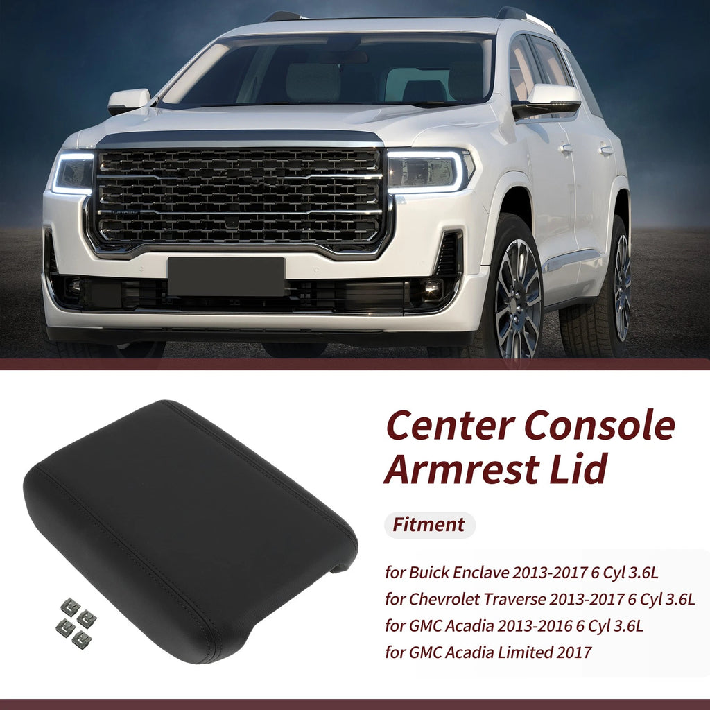 Center Console Armrest Lid for Chevy Traverse, GMC Acadia (No. 22905370) Black