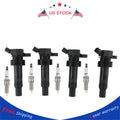 Set of 4 Heavy Duty Ignition Coils & Spark Plugs for Hyundai Accent Veloster Rio Soul (2011–2017)