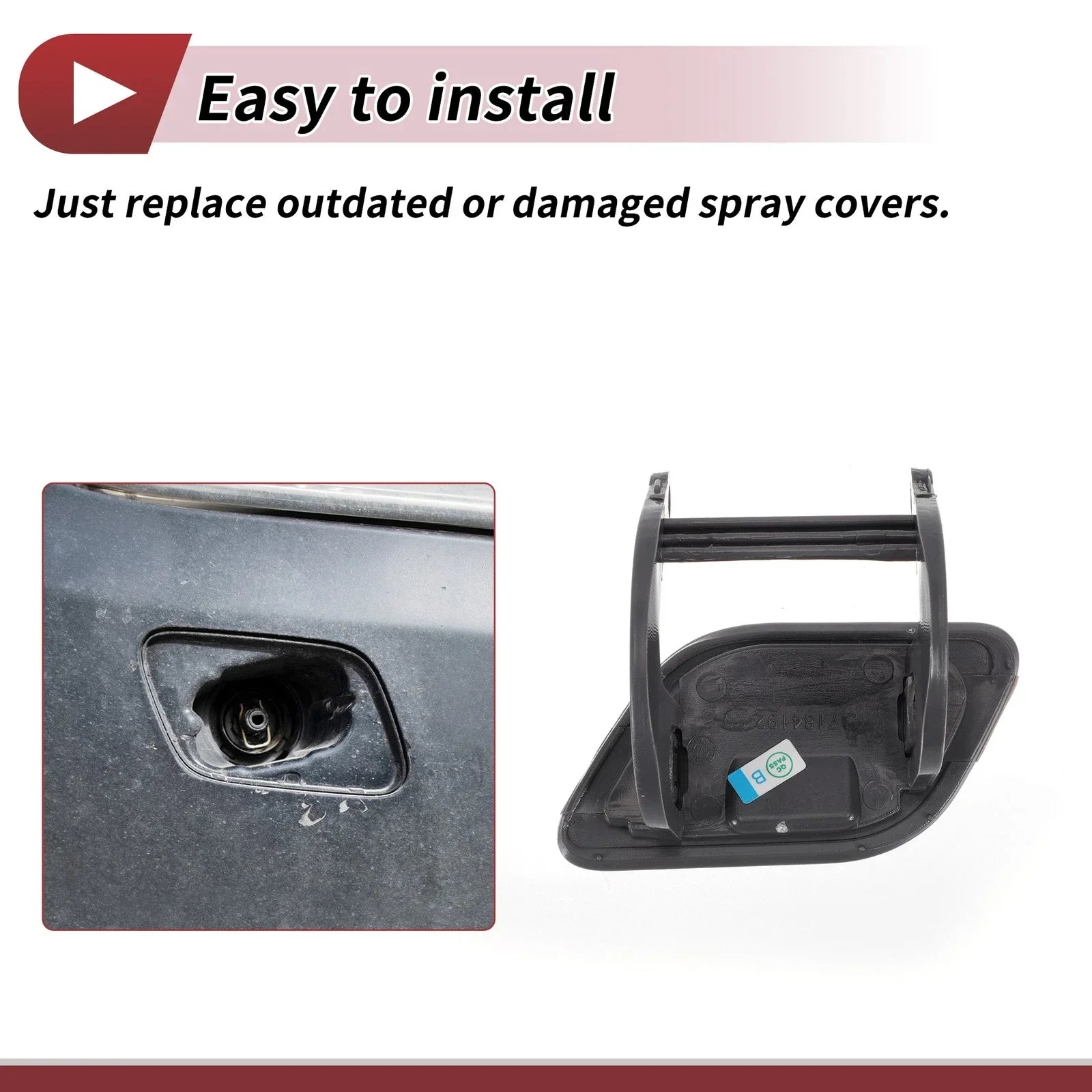 Front Right Washer Nozzle Cover Cap Unpainted for BMW 740i (2011 - 2015)