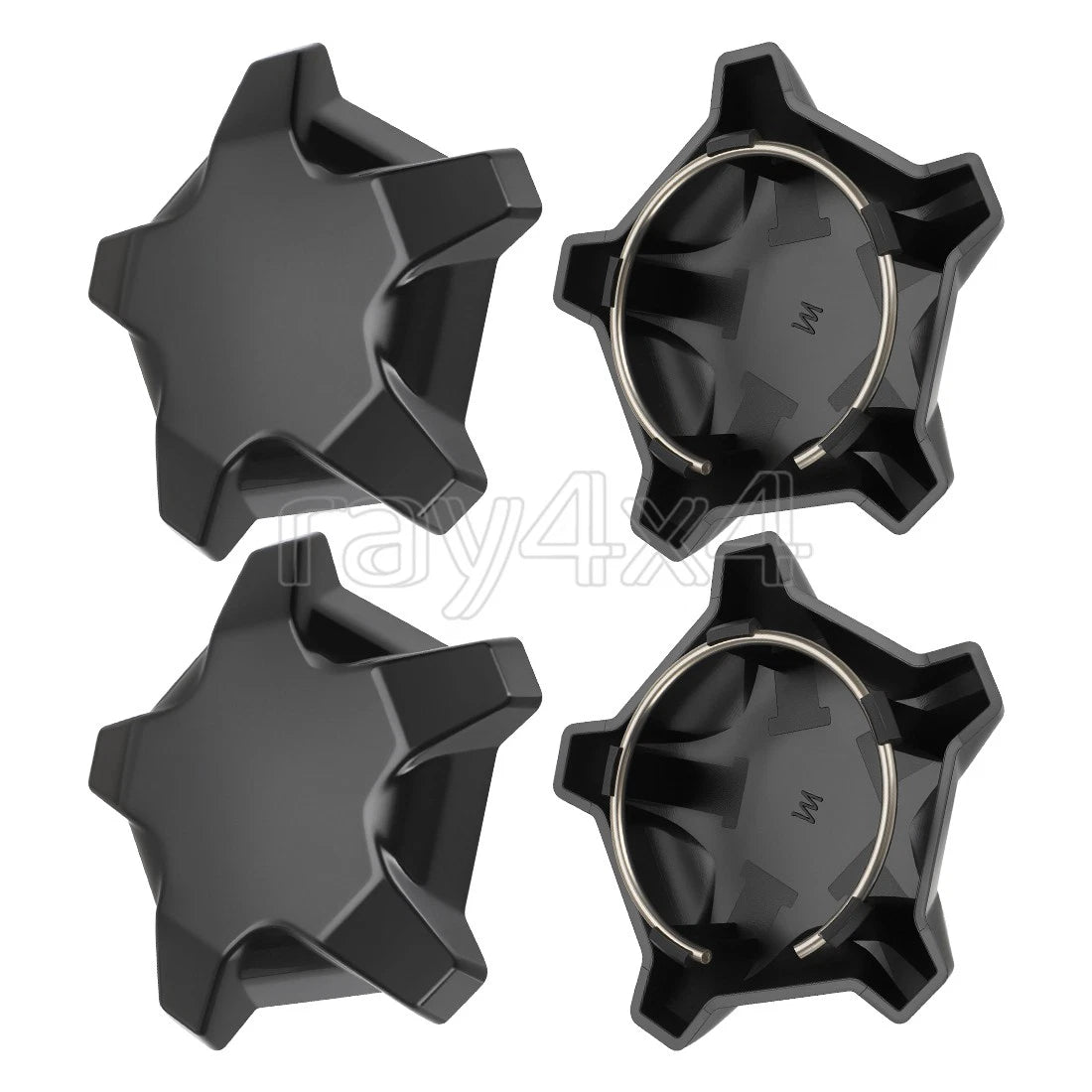 Set of 4 Black 5 Lug Rim Wheel Caps 1523842-744 for Polaris RZR Pro R 2022–2024