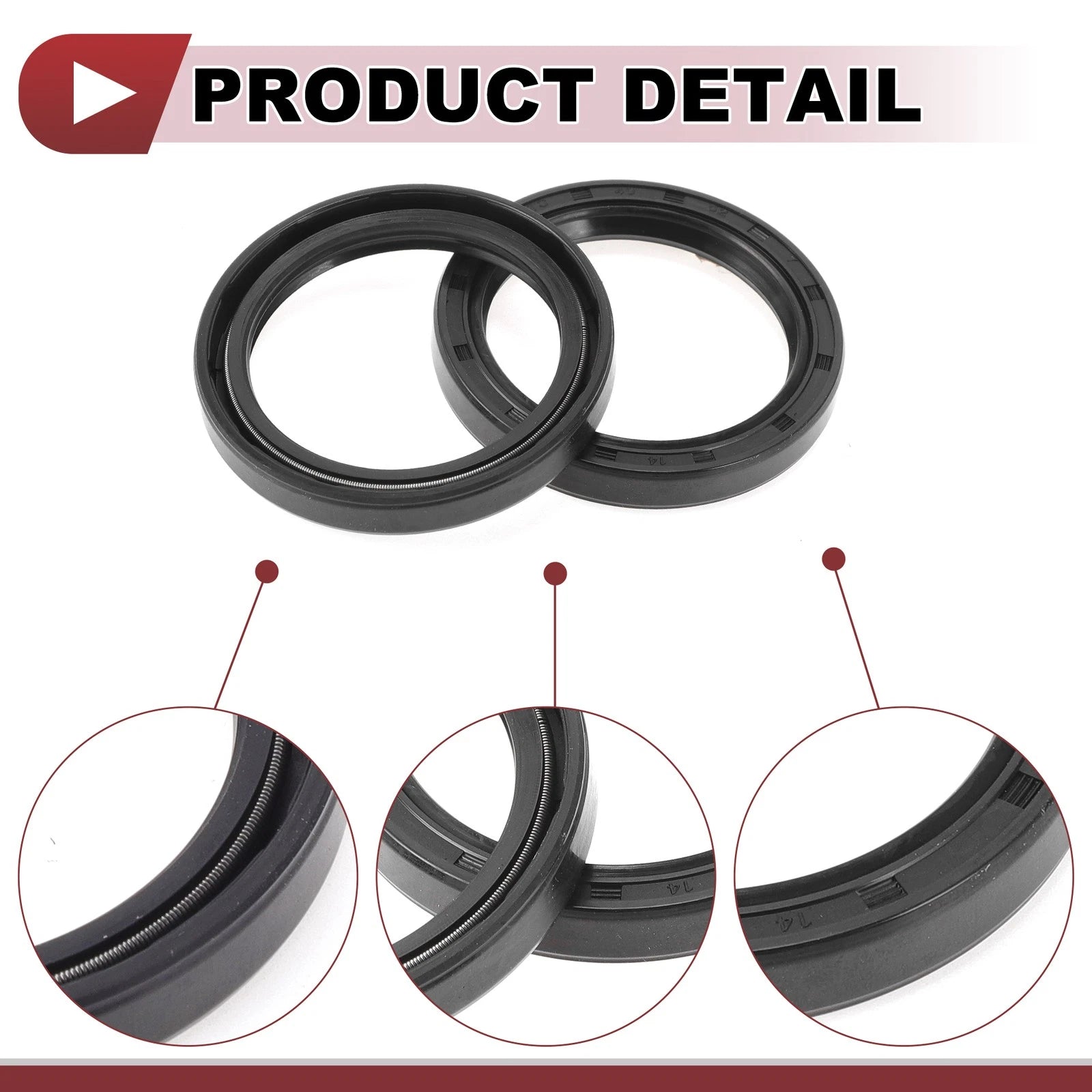 Set of 5 Rotary Shaft Oil Seals 40x52x7mm Nitrile Rubber