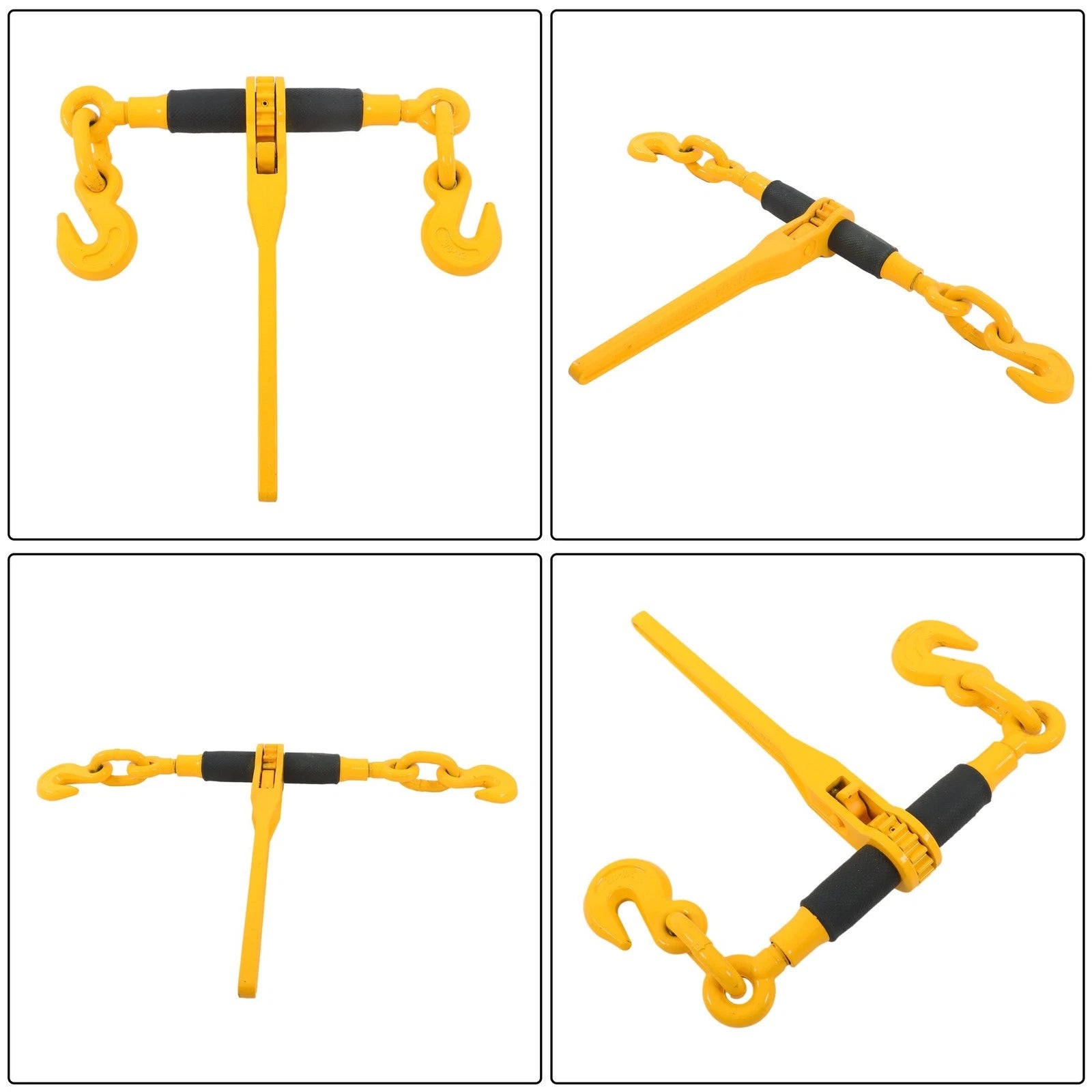 2 Pack Ratchet Binder Chain Kit 3/8"-1/2" 12000lbs w/20ft G80 Chain