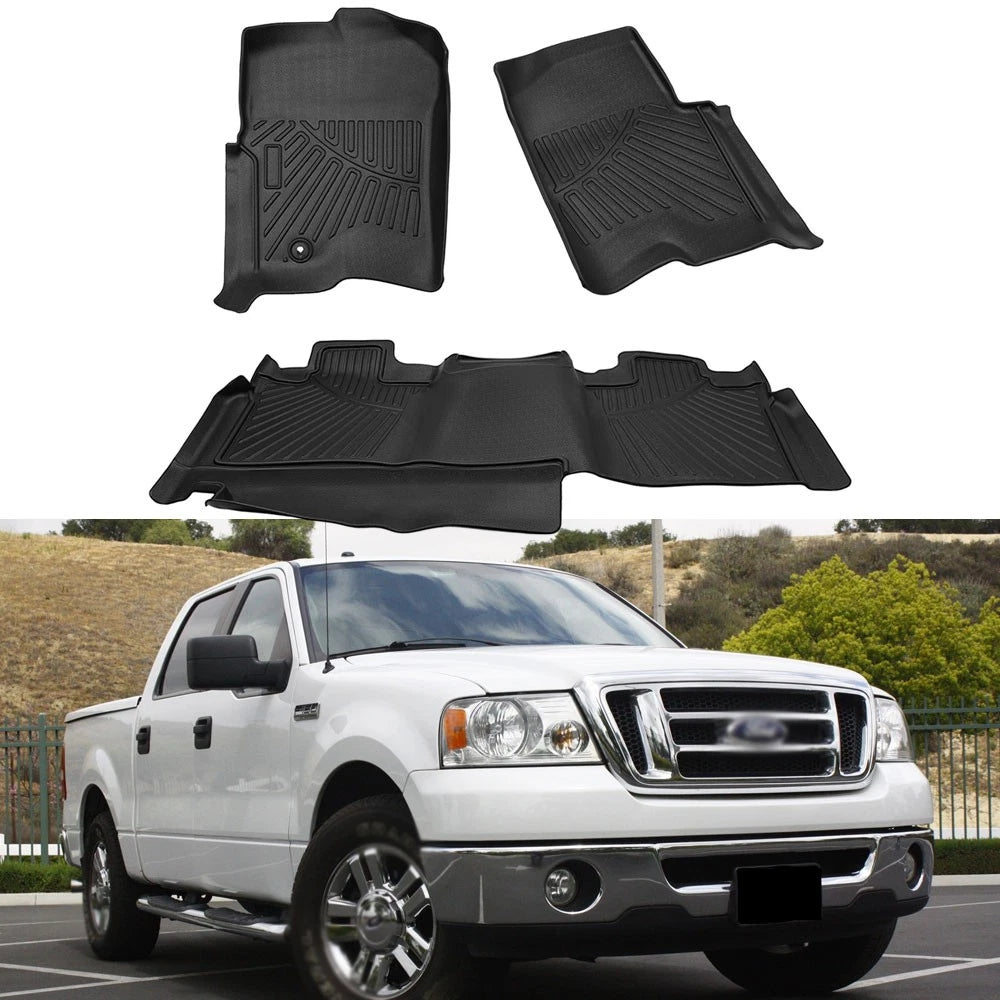 TPE Floor Mats Liners for Ford F-150 Super Crew Cab (2004–2008)