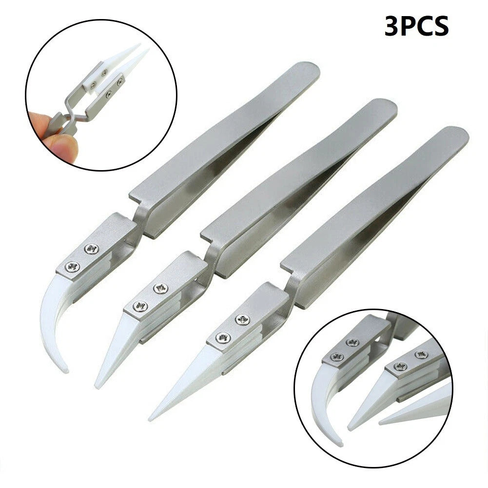 Reverse Non Conductive Stainless Steel Straight Tweezer 135-140mm
