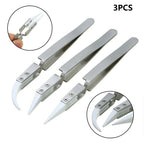 Reverse Non Conductive Stainless Steel Straight Tweezer 135-140mm
