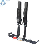 Set of 4 Black ATV/UTV Harness Seatbelts with Phone Pocket