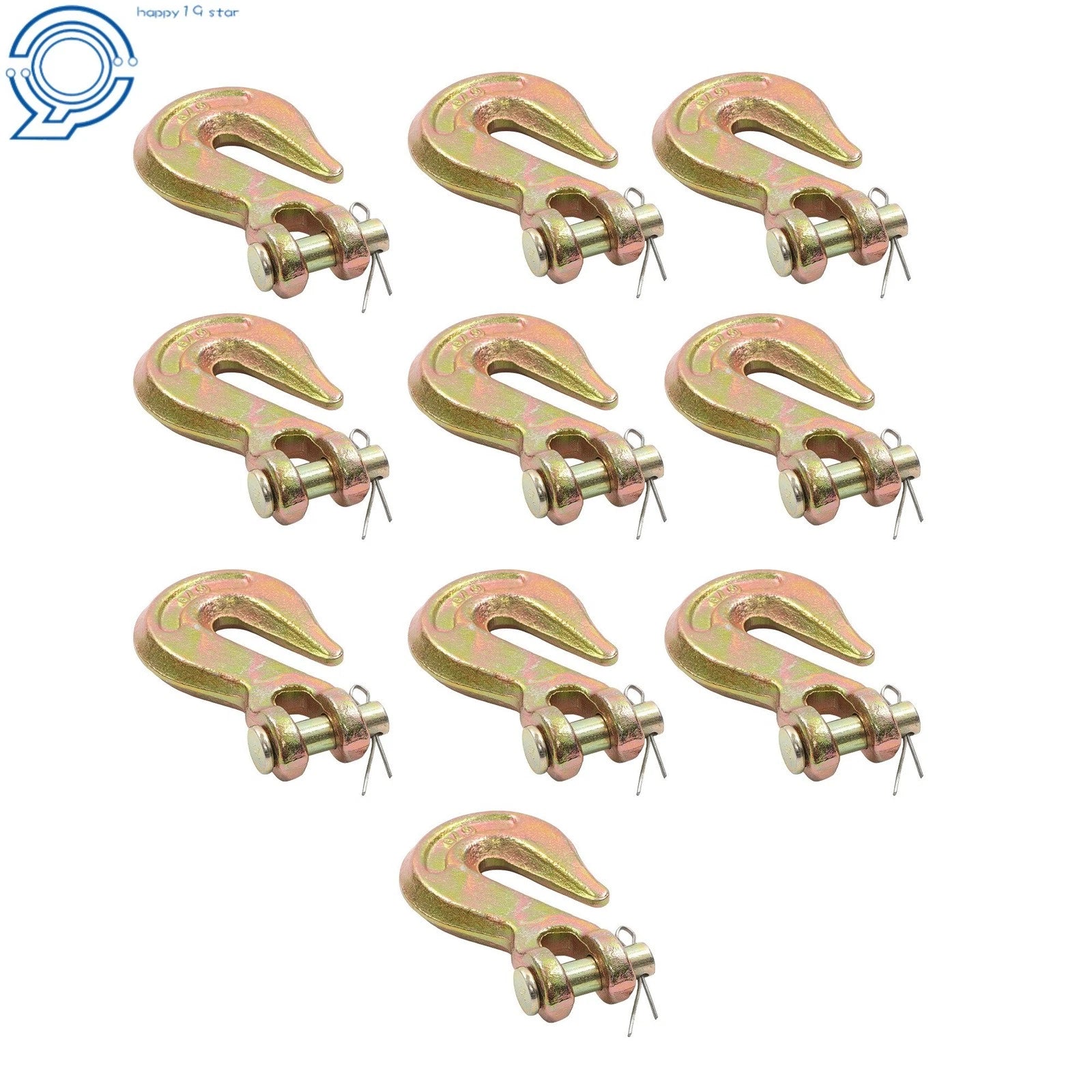 10 Pack Clevis Grab Hooks for G70 Tow Chains (6600 lbs Capacity)