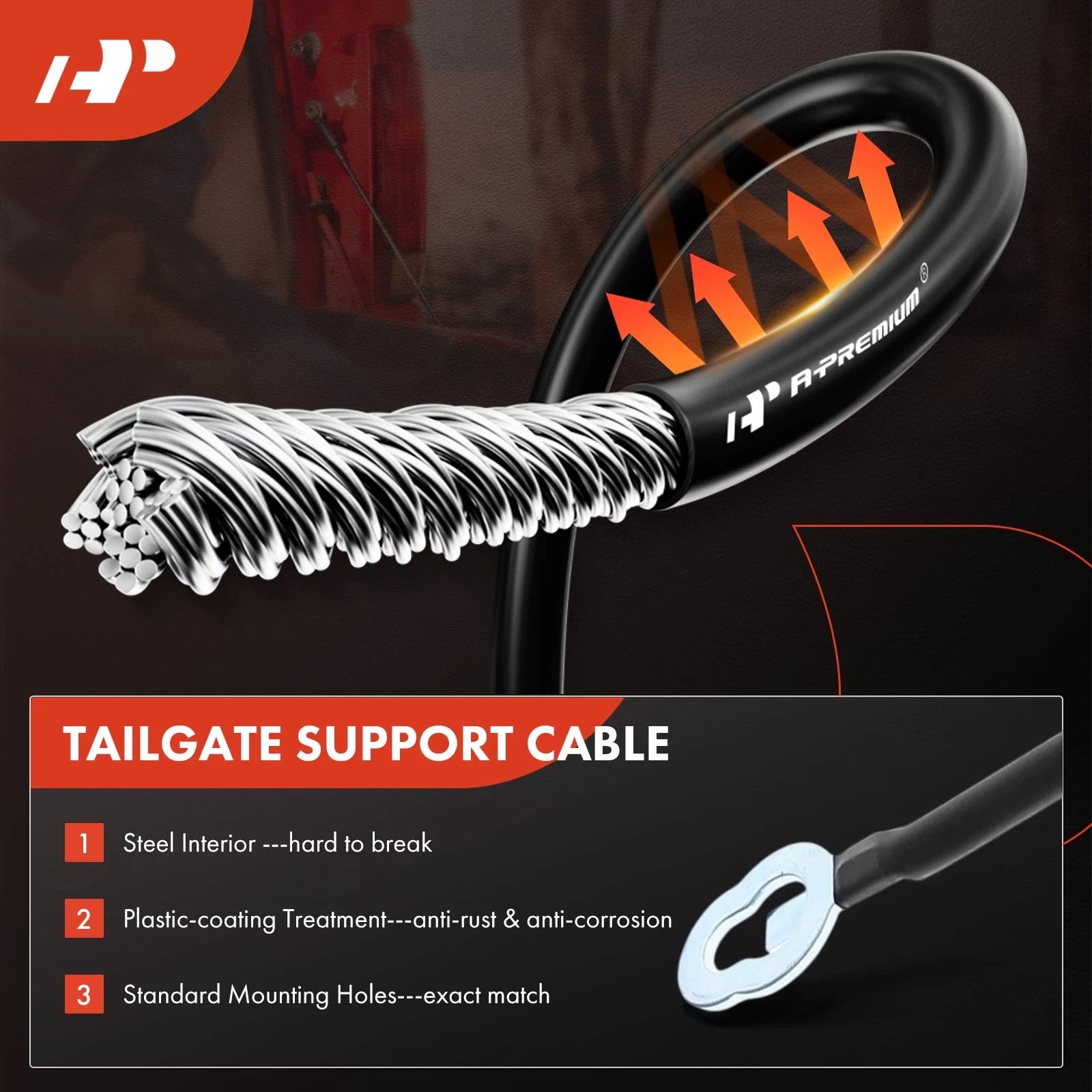 Tailgate Hardware Rebuild Kit with Cable for Toyota Tundra (2000-2006)