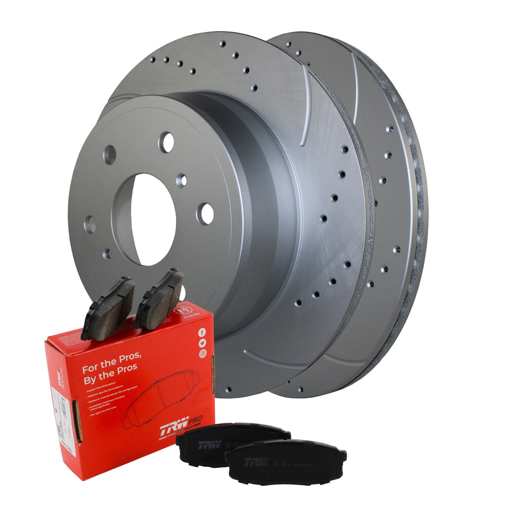 Rear Brake Kit with Drilled Rotors & Ceramic Pads for Cadillac Chevrolet GMC