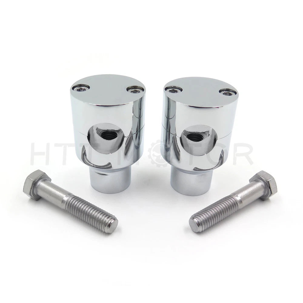 7/8" Handlebar Riser Mounting Clamp for Universal Motorcycle (All Years) Chrome