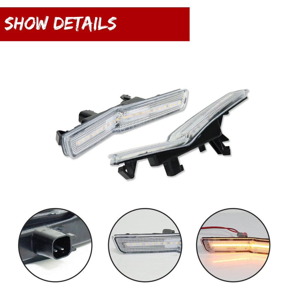 4X Clear LED Side Marker Lights for Dodge Challenger (2018–2022)