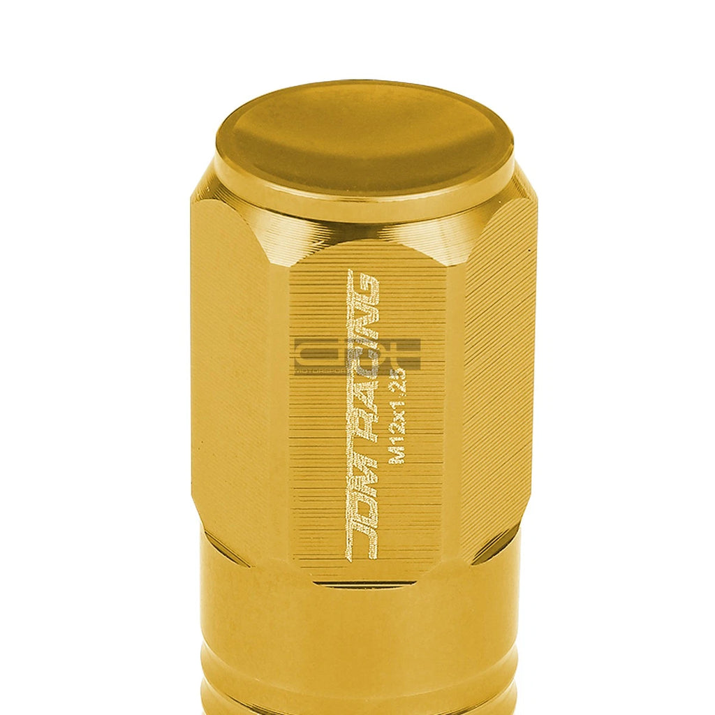 20 PCS Closed End M12x1.25 50mm Tall Gold Aluminum Lug Nuts + Adapter