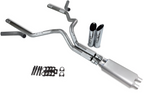 3" Dual Exhaust for Chevy GMC 2500 (2000–2006) - Dual Inlet, 2 Chamber, Slash Tip