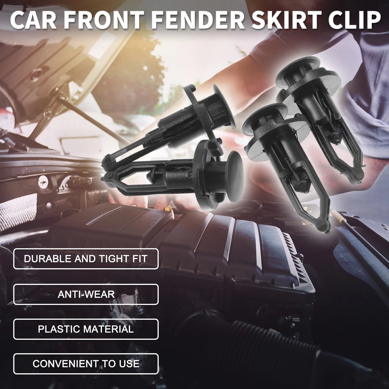 Set of 4 Front Fender Skirt Clips for Toyota 4Runner (2010–2023) & Avalon