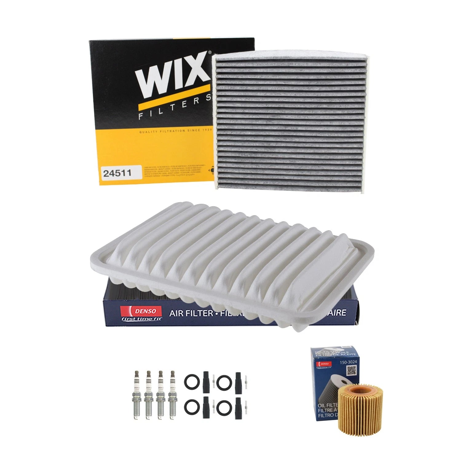Tune Up Kit with 4 NGK Spark Plugs & Boots for Corolla Matrix Vibe xD (2003–2013)
