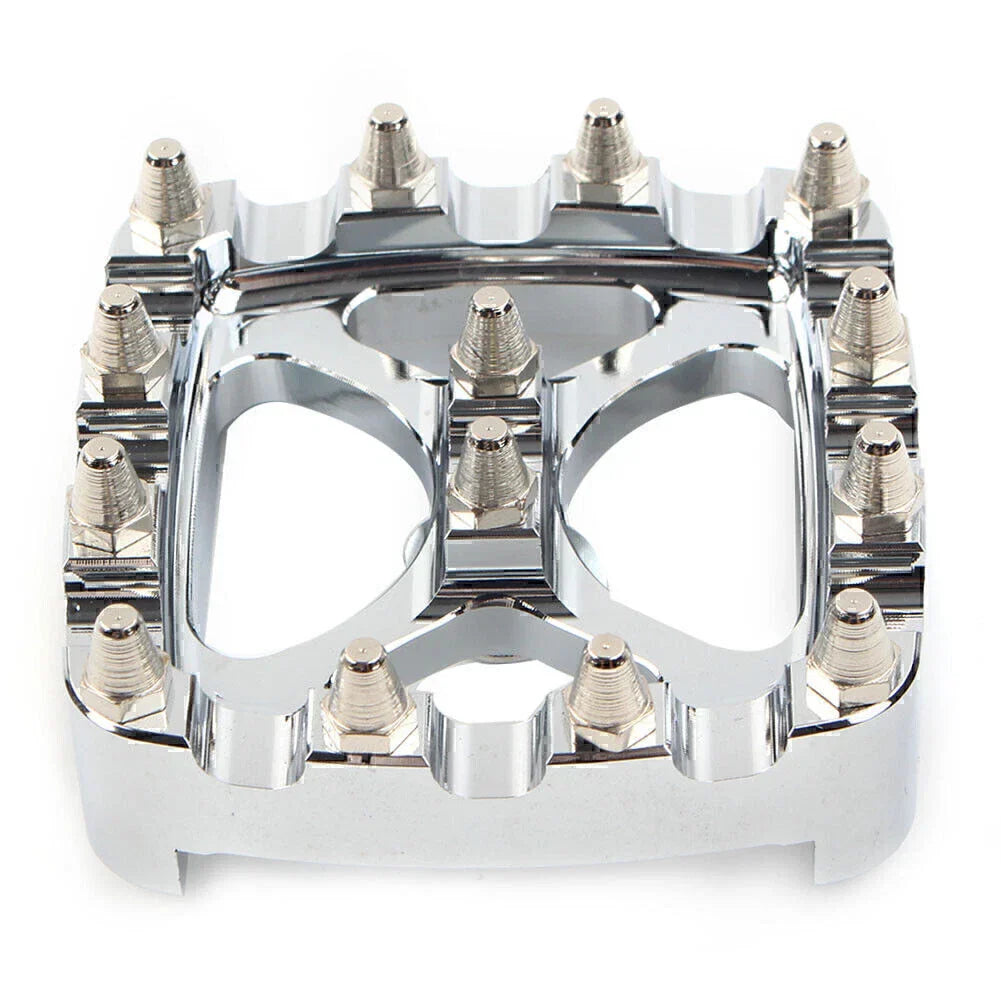 Chrome MX Style Brake Pedal Pad Cover for Harley Softail Dyna Sportster