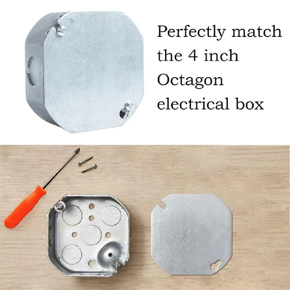 Set of 4 Stainless Steel 4 Inch Octagonal Blank Plate Covers for Wiring Boxes