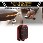 2 Button Key Fob Shell Case for Dodge Charger (2016) Black Red