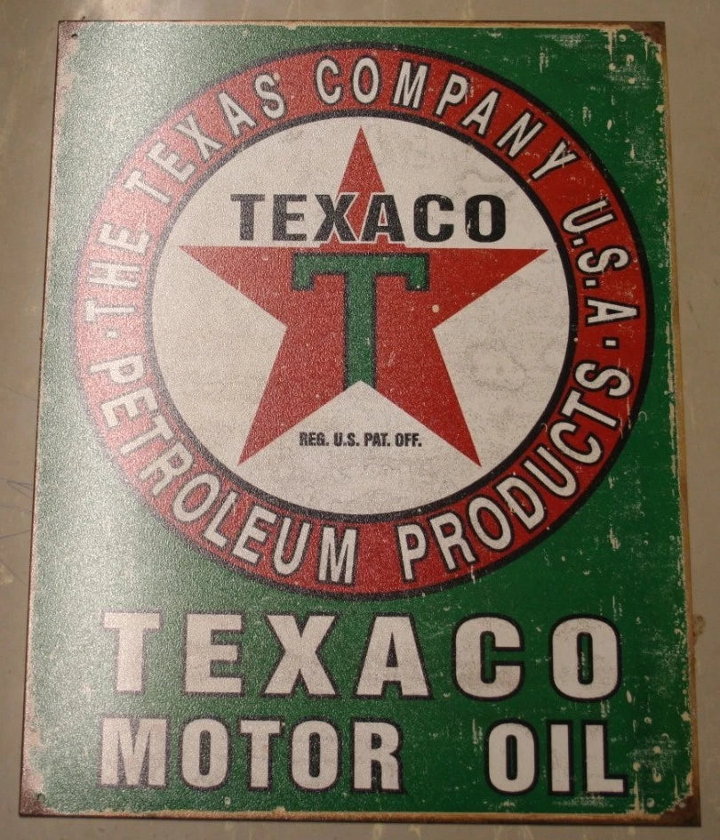 Vintage Replica Tin Metal Texaco Star Oil Sign for Gas Station (1927)
