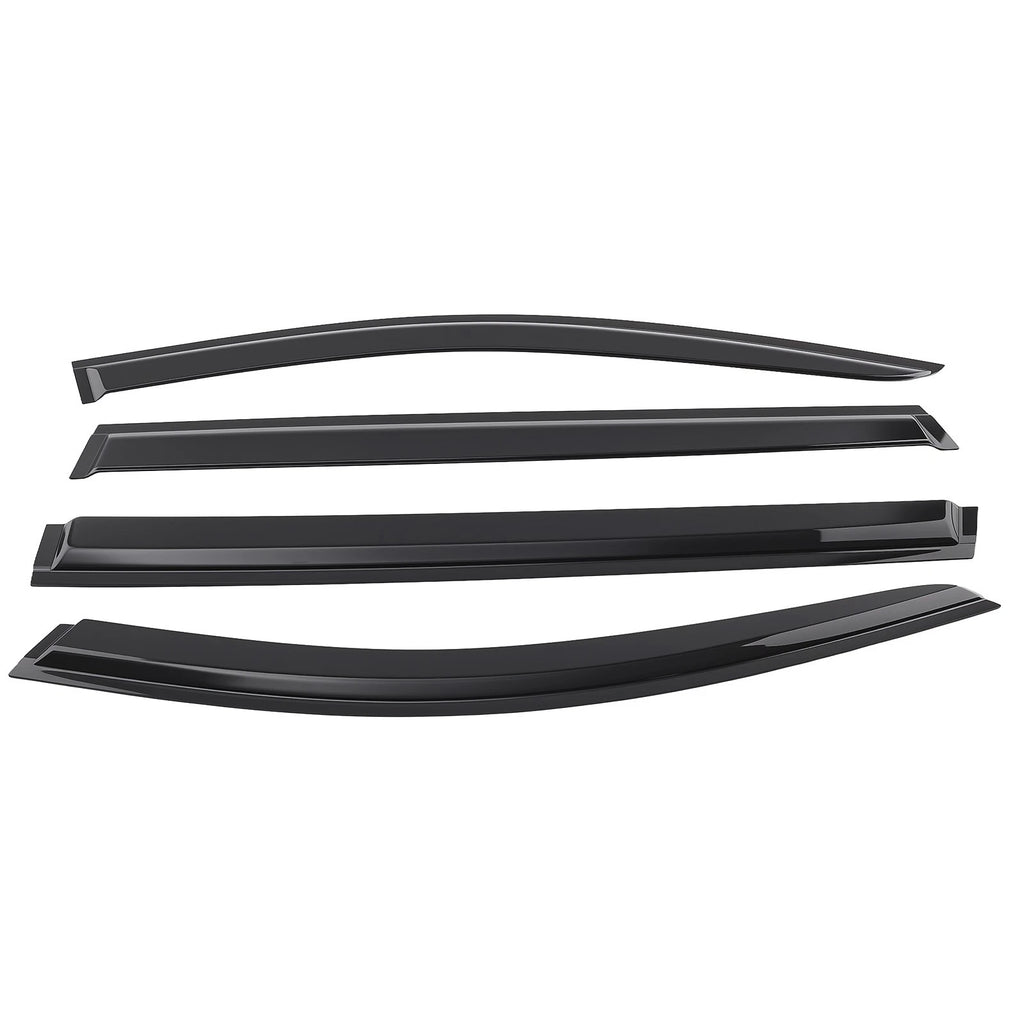 Set of 4 Window Rain Guards for Hyundai Santa Fe (2019–2023) Outside Mount Black