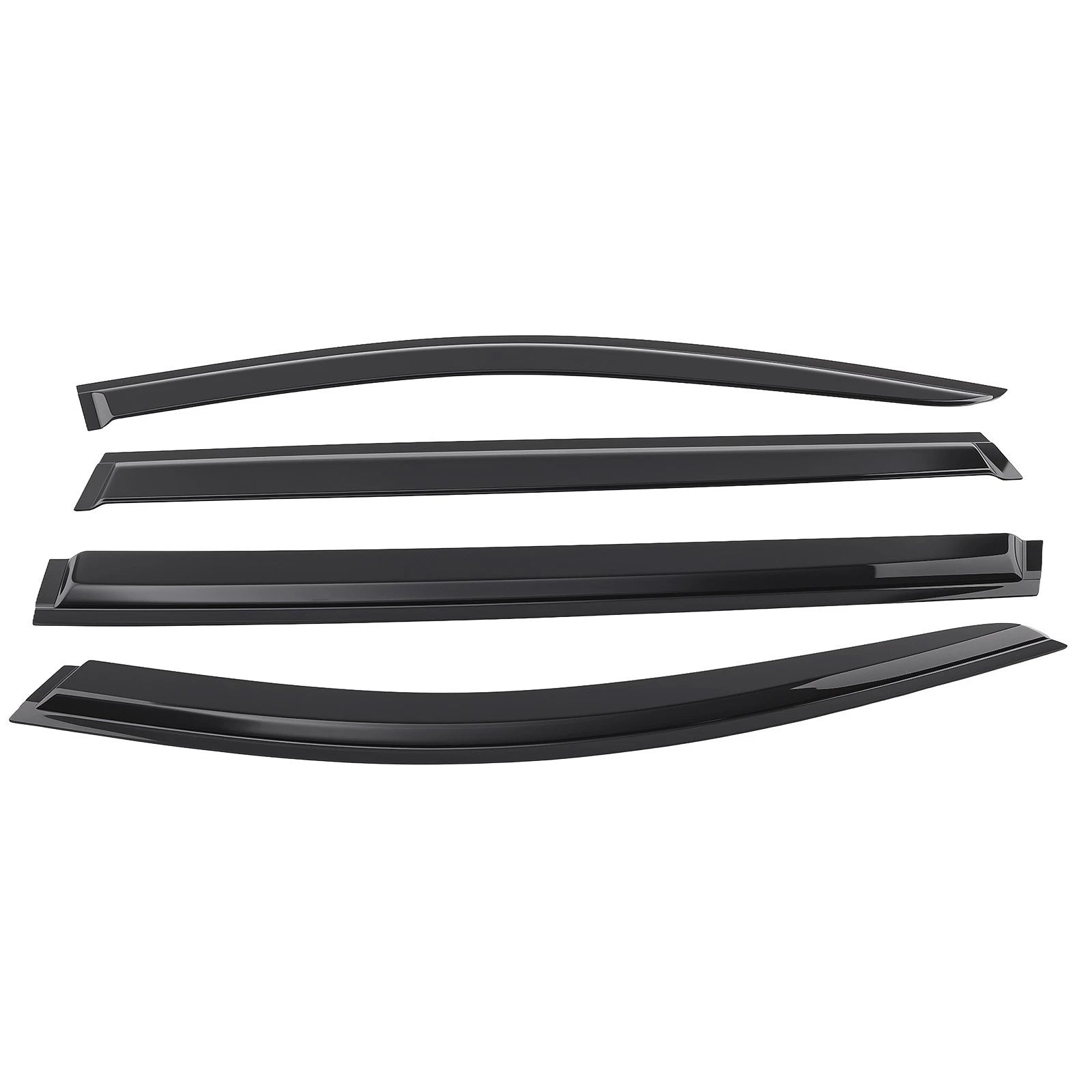 Set of 4 Window Rain Guards for Hyundai Santa Fe (2019–2023) Outside Mount Black