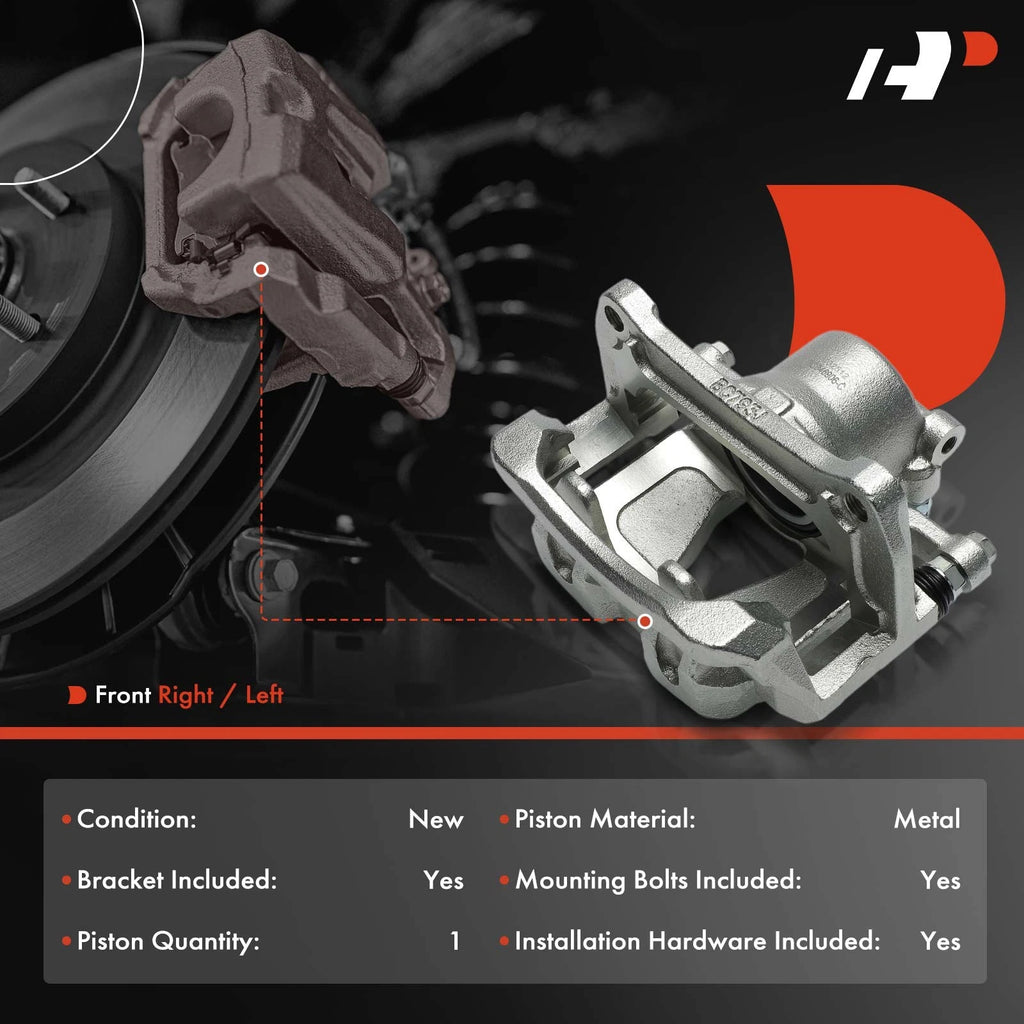 Front Right Brake Caliper with Bracket for Jeep Compass Renegade (2017-2026)