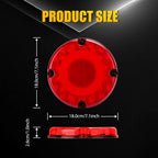 Set of 4 7" Round Red 36-LED Tail Lights for School Bus (YYYY–YYYY)