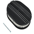12" Oval Half Finned Polished Aluminum Air Cleaner for Chevy Ford Mopar