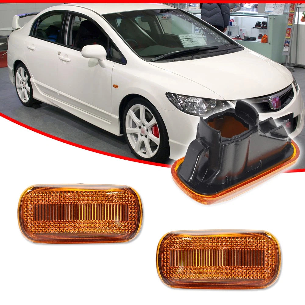 2X Amber Front Side Marker Lights for Honda Acura RSX Integra Civic (2002–2006)