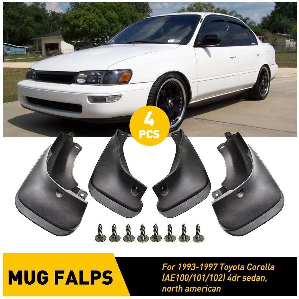 Set of 4 Splash Guards for Toyota Corolla AE100 (1993–1997) Sedan