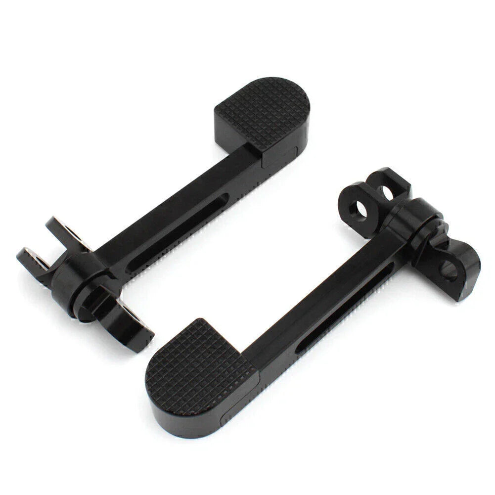 Black Stirrup Heel Foot Rest Pegs for Harley Sportster XL 883 1200 Softail FXWG