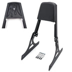 Black Flame Backrest Sissy Bar with Leather Pad for Harley Softail (2000–2017)