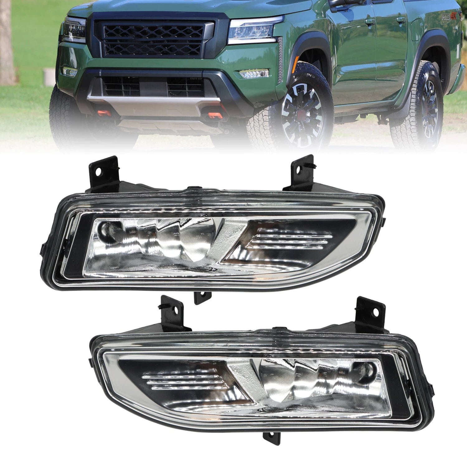 Front Fog Lights for Nissan Frontier (2022–2024) - Clear Glassy