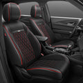 Set of 4 Diamond Stitch Mesh Seat Covers for Universal Fit (Black/Red/Gray)