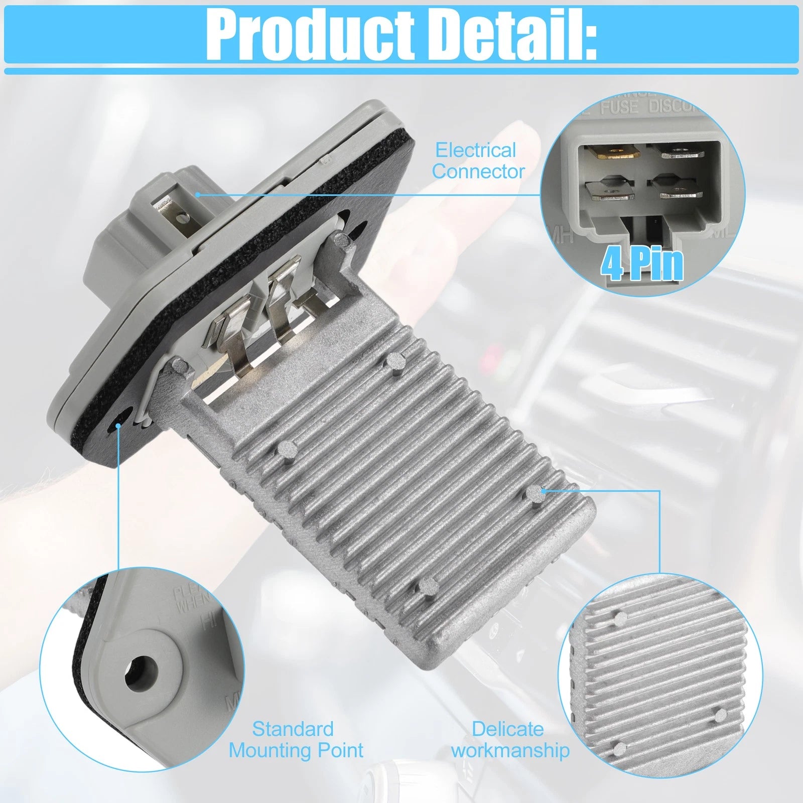 HVAC Blower Motor Resistor for Hyundai Accent Hatchback (1994–2000) No. 97117-05000